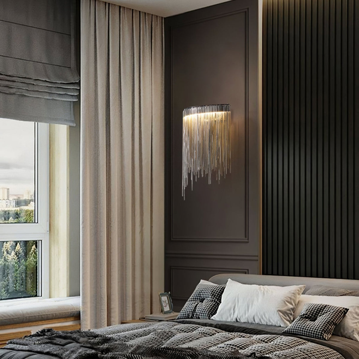 Lampada da parete contemporanea Crystone — Elegante design in acciaio