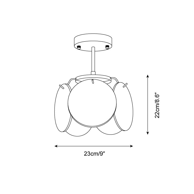 Feyon taklampa i glas — diameter 23cm, E12/E14-sockel