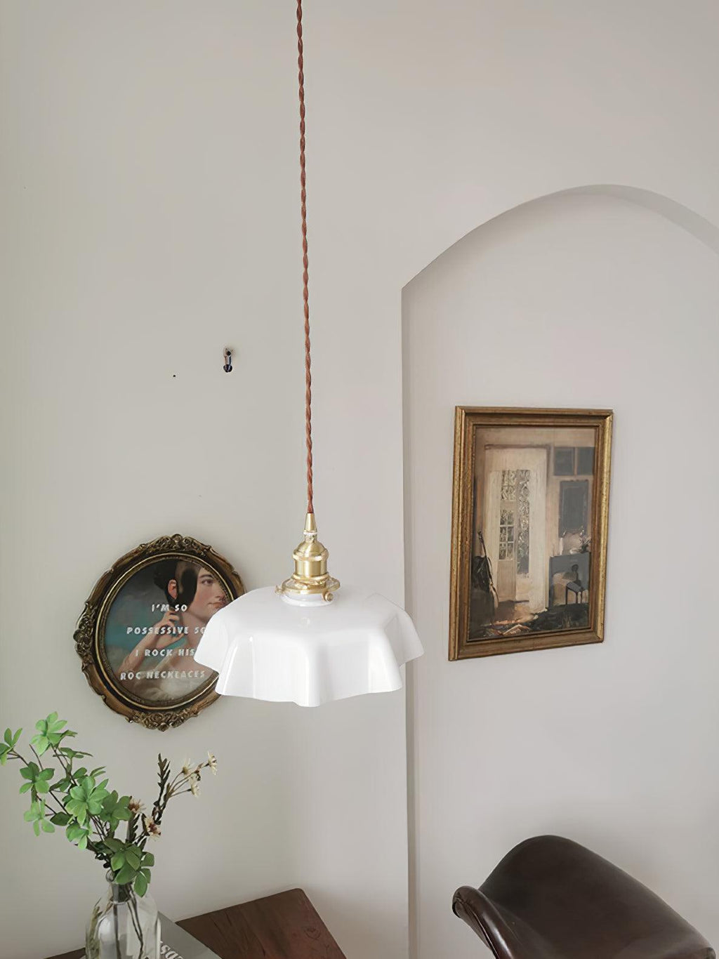 Fransk blomstertaklampa – radiell kronbladsformad kupol, Ø 25 cm