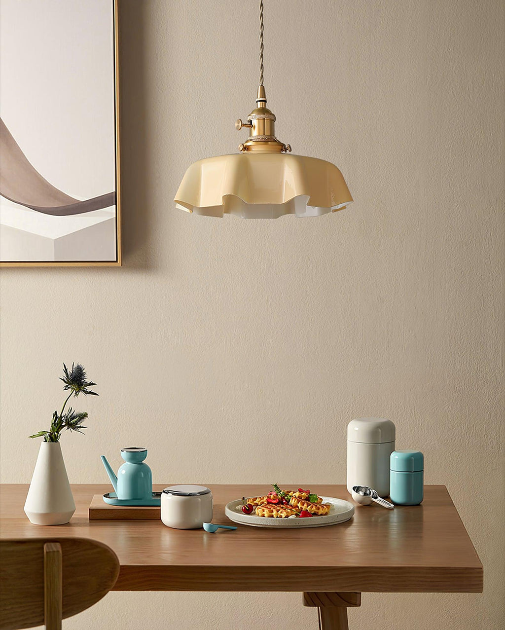 Fransk blomstertaklampa – radiell kronbladsformad kupol, Ø 25 cm