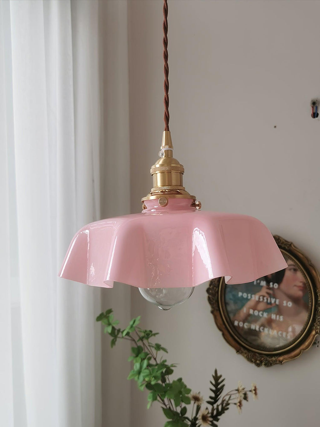 Fransk blomstertaklampa – radiell kronbladsformad kupol, Ø 25 cm
