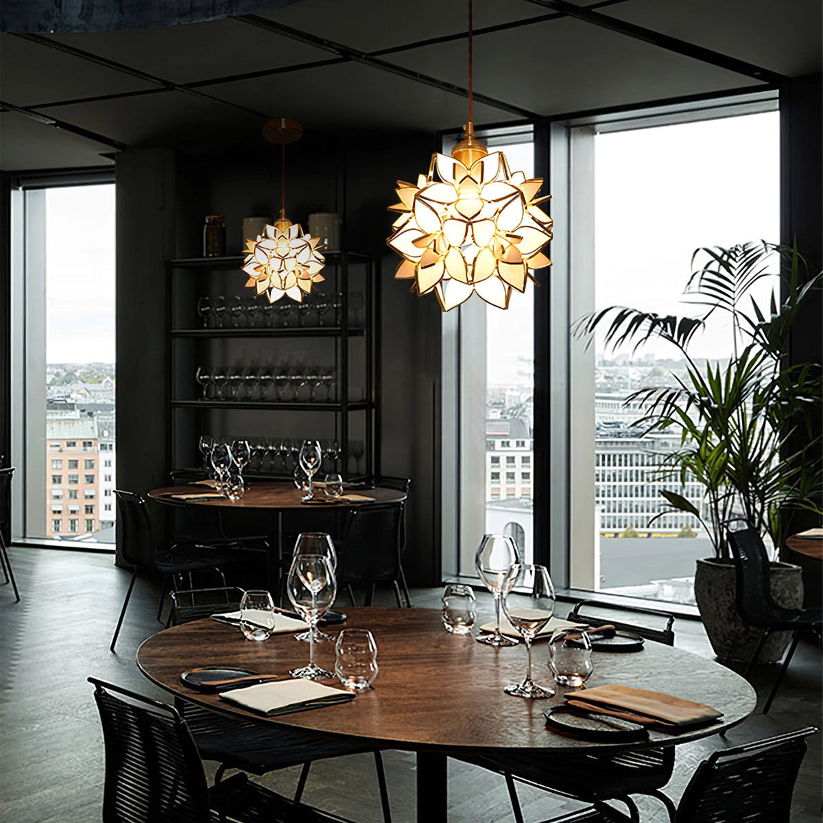 Mariselle Capiz hengelampe metallramme for spisestue