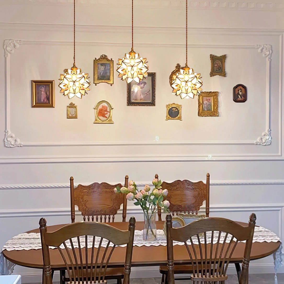 Mariselle Capiz hengelampe metallramme for spisestue