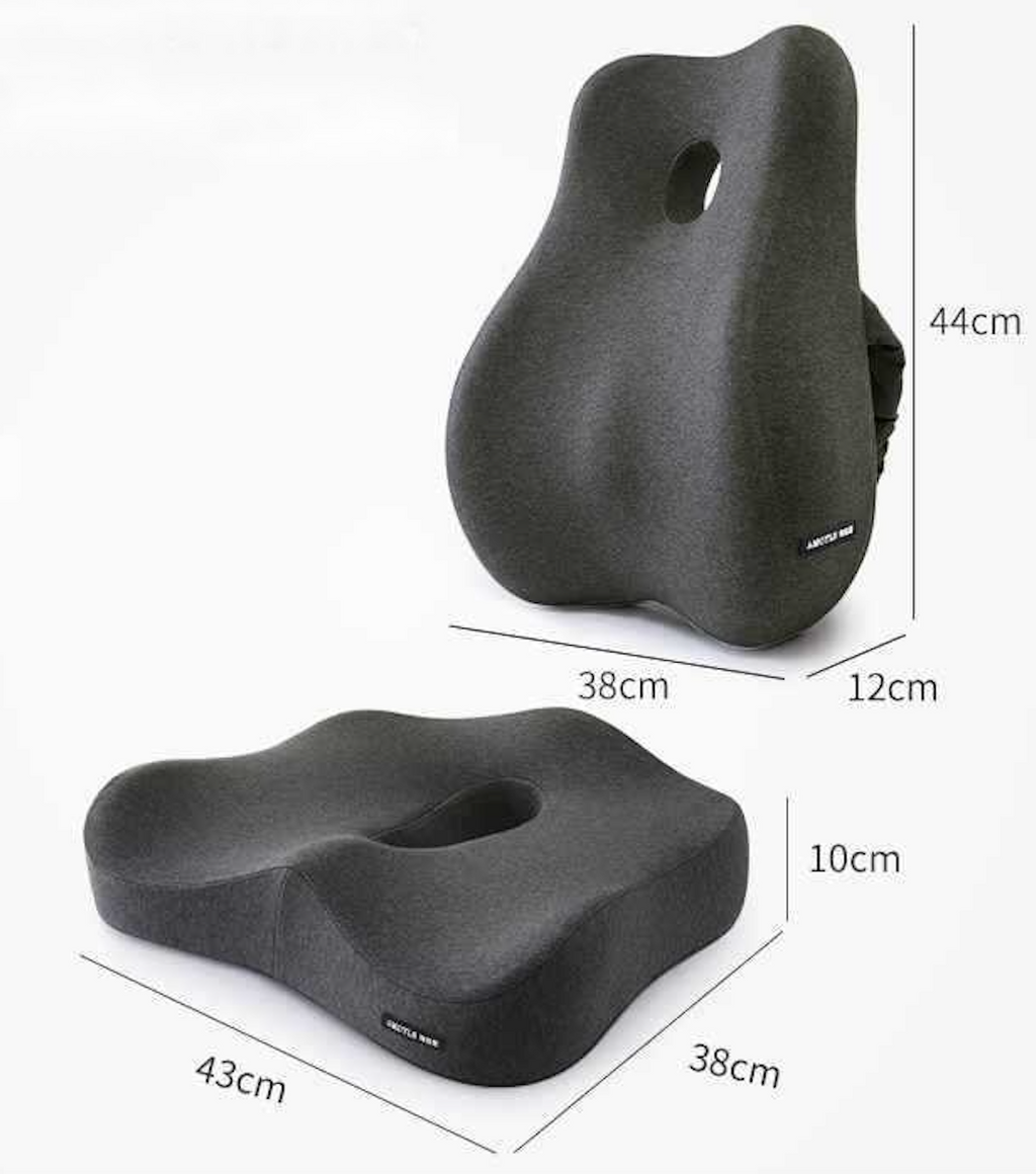 Cojín ortopédico de espuma viscoelástica para soporte lumbar y coxis