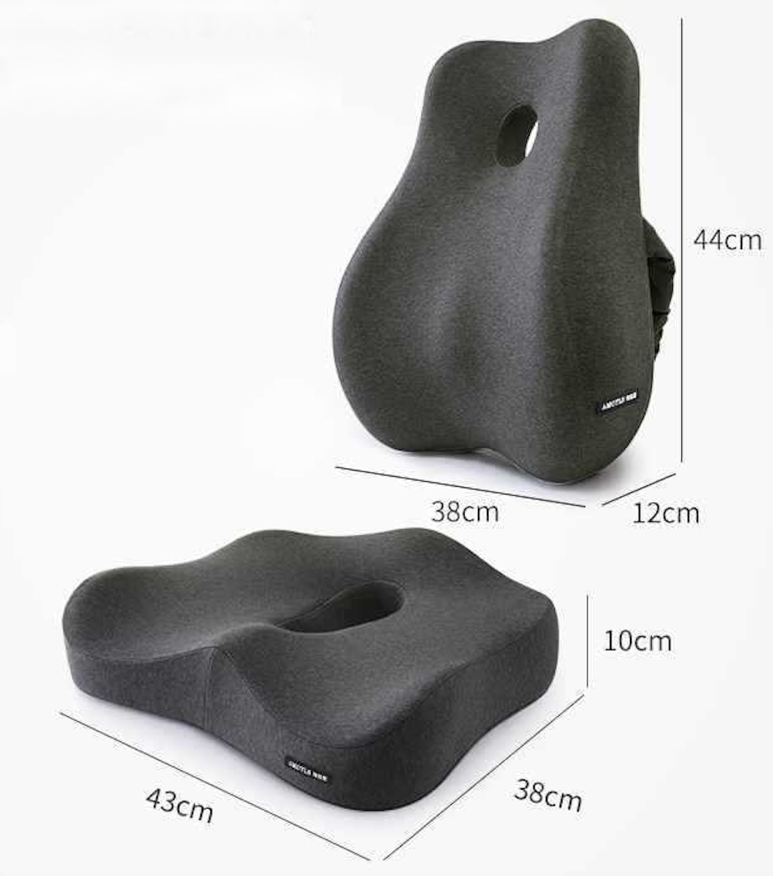 Cojín ortopédico de espuma viscoelástica para soporte lumbar y coxis