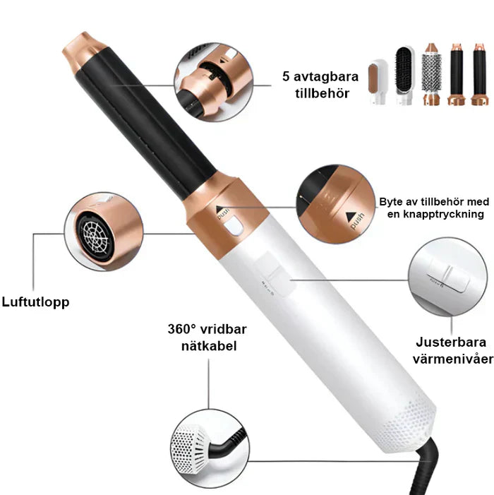 Styler per Capelli NovaWave 5 in 1 Tutto in Uno per Uso Domestico