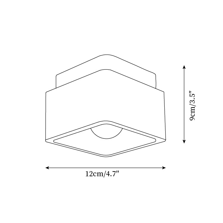 Čtvercové stropní svítidlo Vellin z travertinu — 12cm x 9cm, objímka E26
