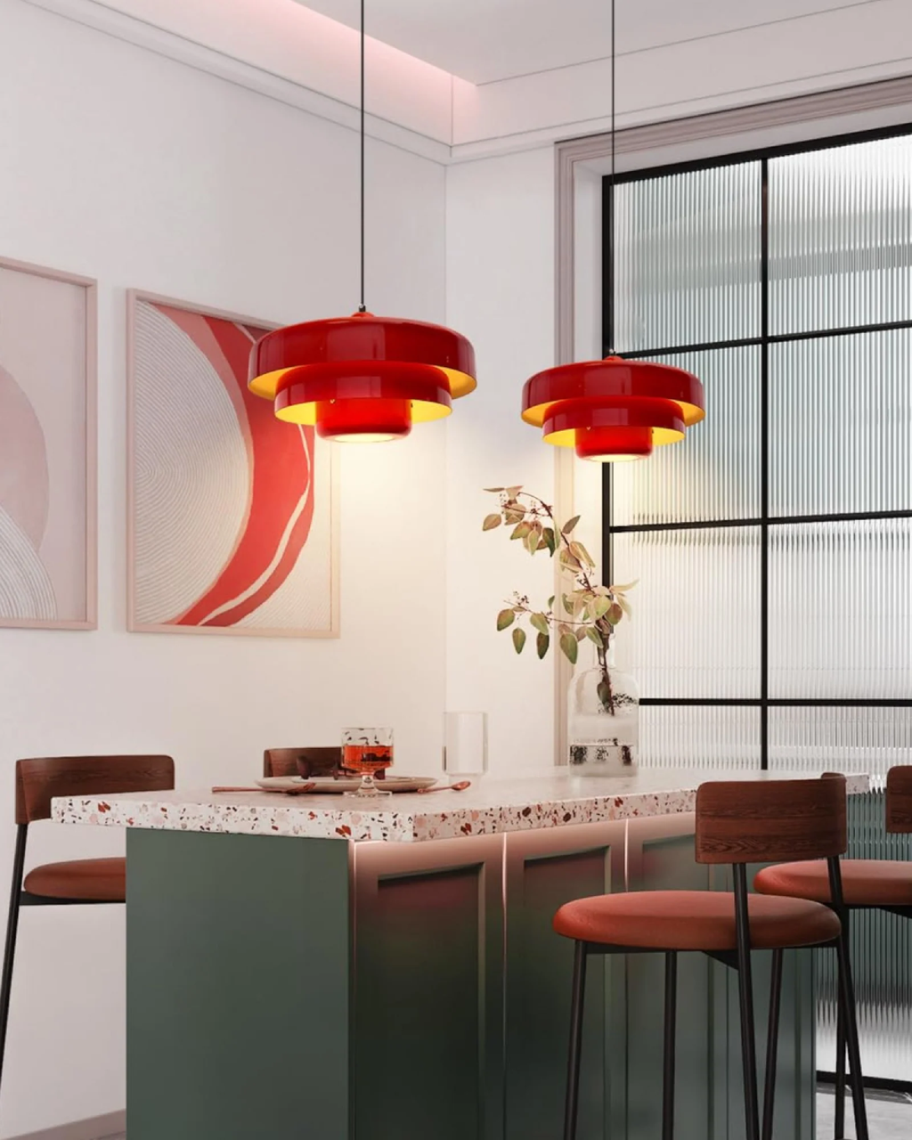 Marinelle | Retro-Style Orange Pendant Light With a Bold Modern Twist | Orntli