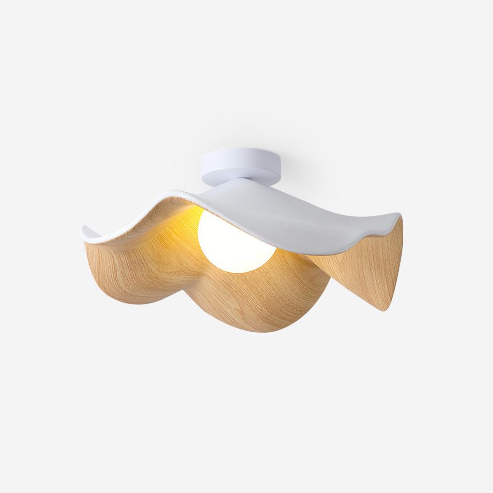 Lampada da soffitto Lanoe — finitura effetto venatura del legno, bianca e nera
