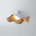 Lampada da soffitto Lanoe — finitura effetto venatura del legno, bianca e nera