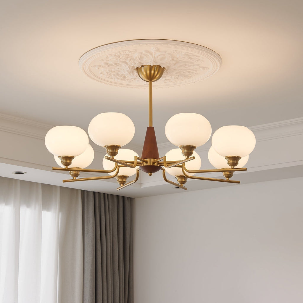 Celeste Sphere Walnut Chandelier - Lamp Outdoor