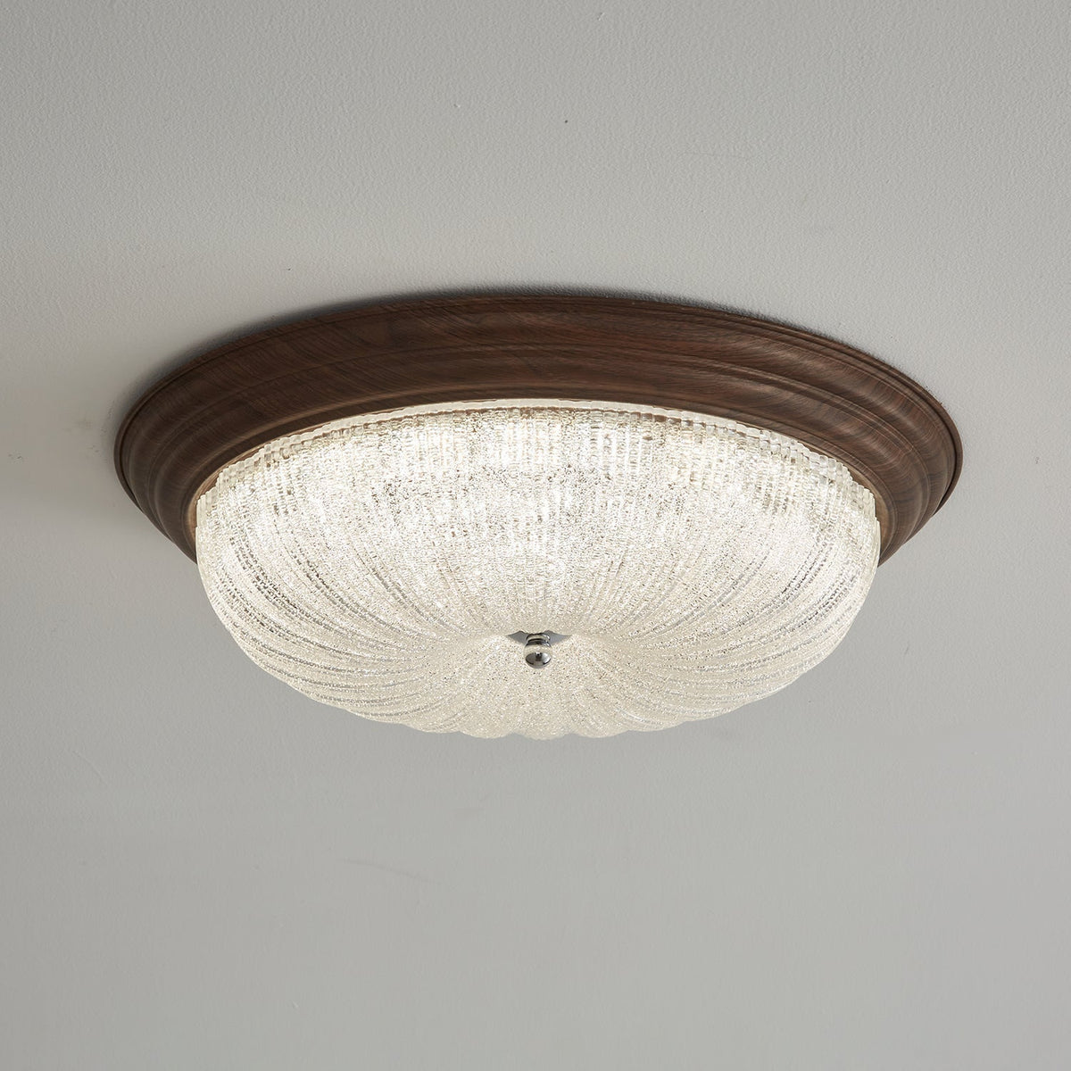 Esorila Premium taklampe i valnøtt og glass – elegant design