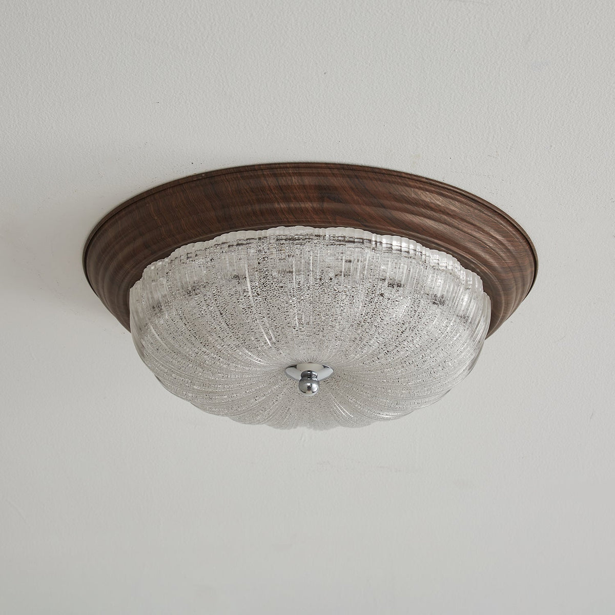 Esorila Premium taklampe i valnøtt og glass – elegant design