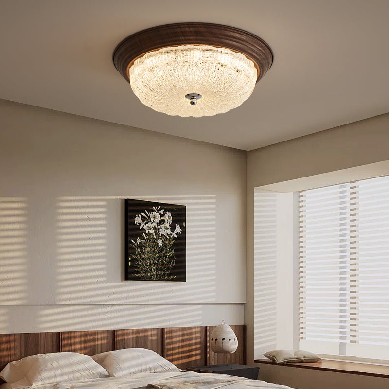 Esorila Premium taklampe i valnøtt og glass – elegant design