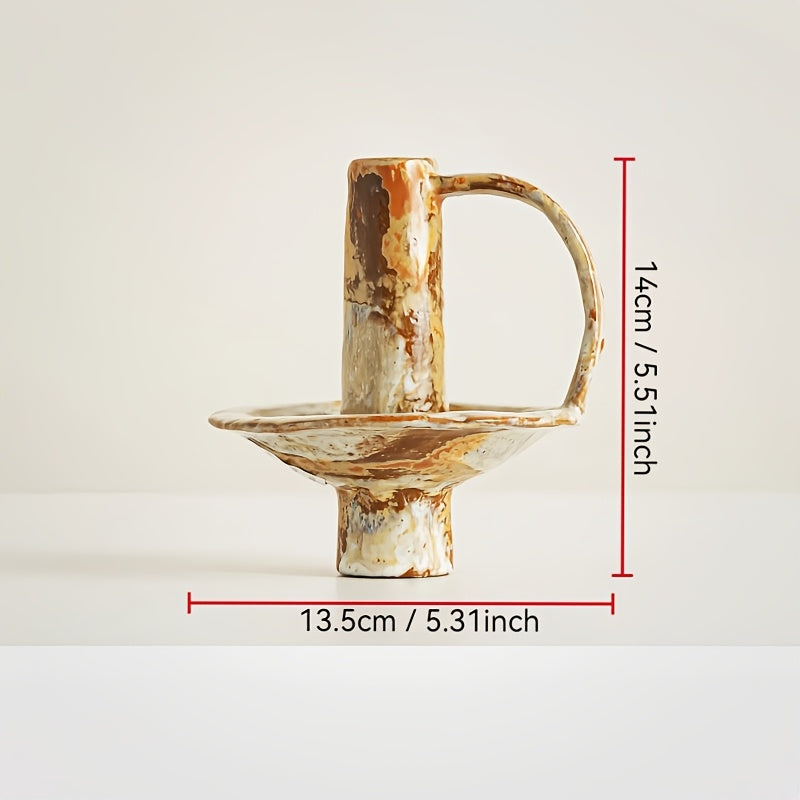 Handcrafted Ceramic Candlestick for Cozy Ambiance & Warm Decor