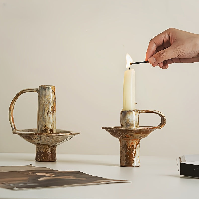 Handcrafted Ceramic Candlestick for Cozy Ambiance & Warm Decor