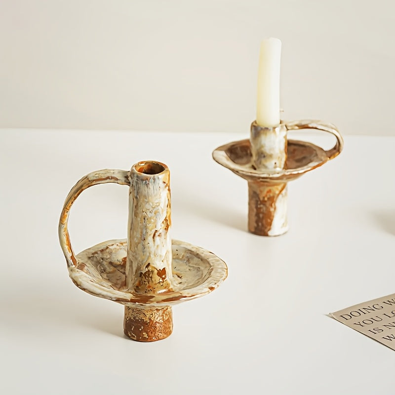 Handcrafted Ceramic Candlestick for Cozy Ambiance & Warm Decor