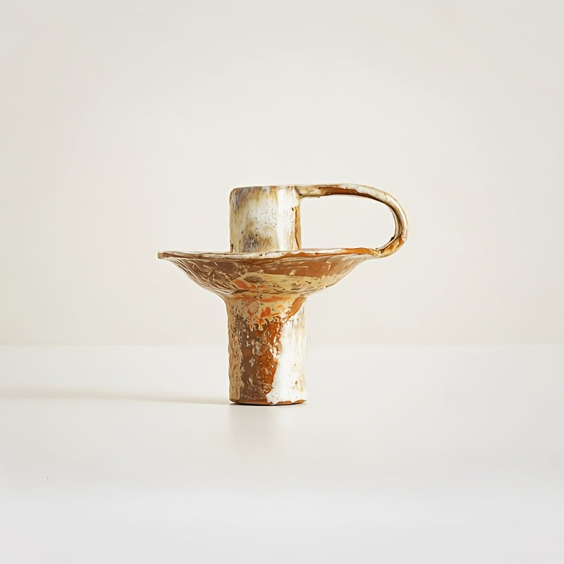 Handcrafted Ceramic Candlestick for Cozy Ambiance & Warm Decor