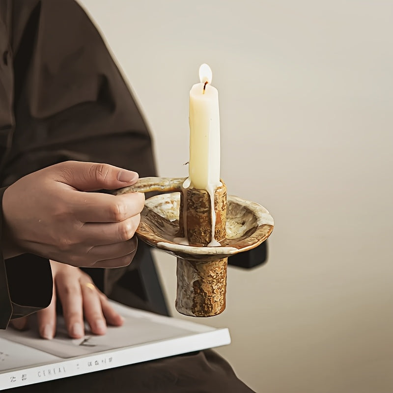 Handcrafted Ceramic Candlestick for Cozy Ambiance & Warm Decor