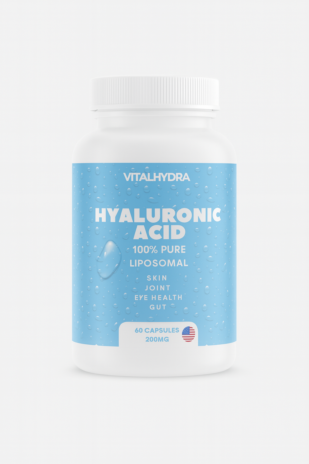 Liposomale Hyaluronsäure-Kapseln – 200 mg pro Portion, 60 Kapseln