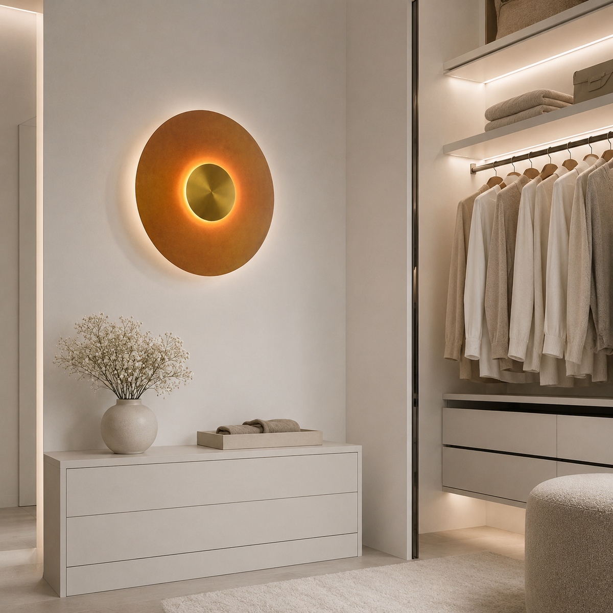 Round Metal Retro Wall Light – Design Light, Warm Ambient Lighting