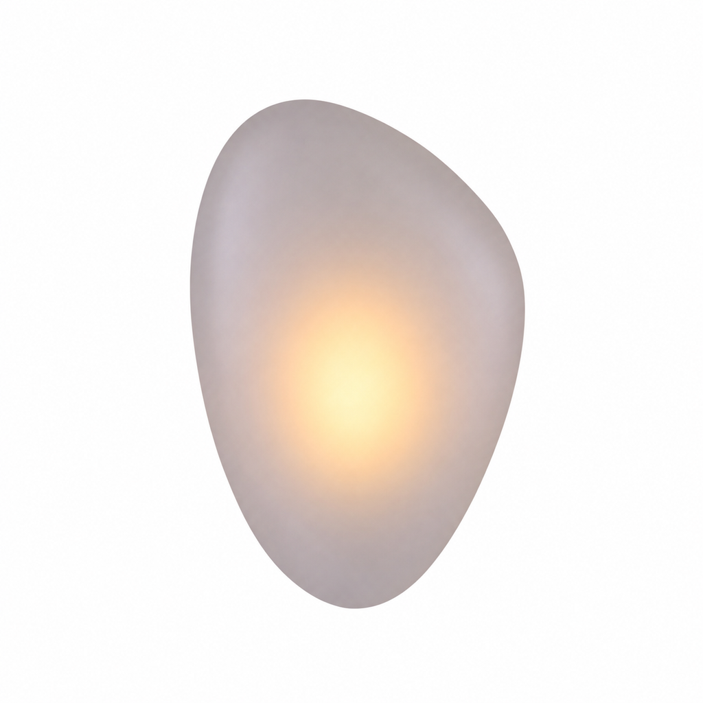 Organic Designer Wall Lamp - Cobblestone-Shaped Glass