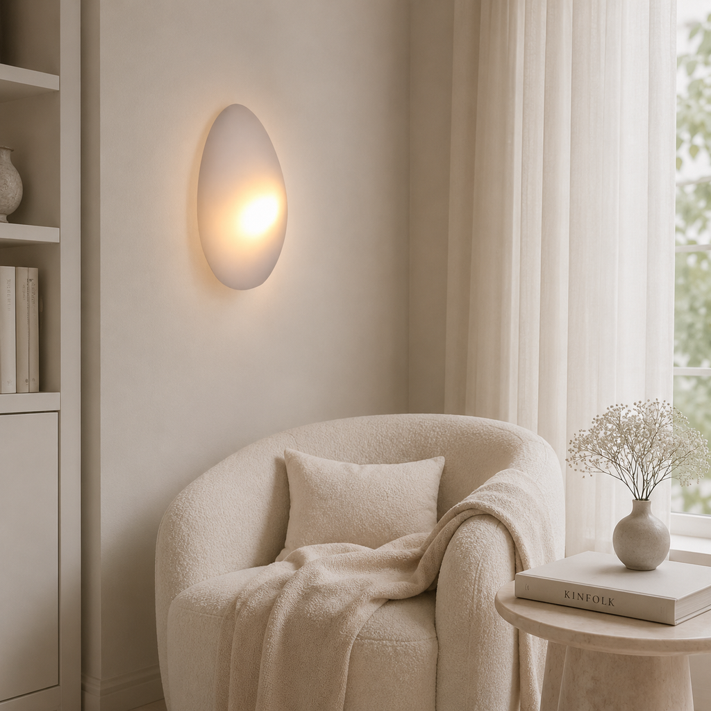 Organic Designer Wall Lamp - Cobblestone-Shaped Glass