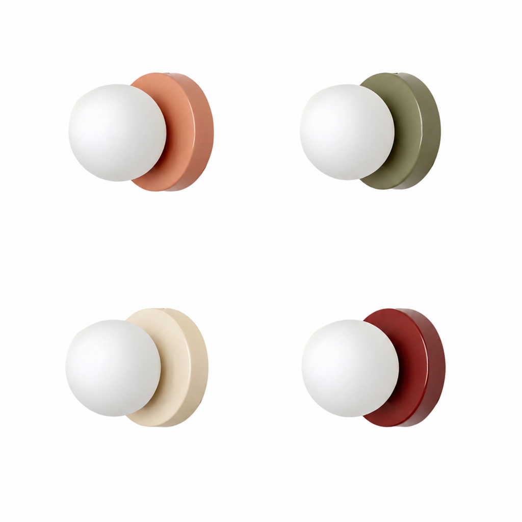 Severské minimalistické LED nástěnné svítidlo - kulatý tvar s designem skleněné koule