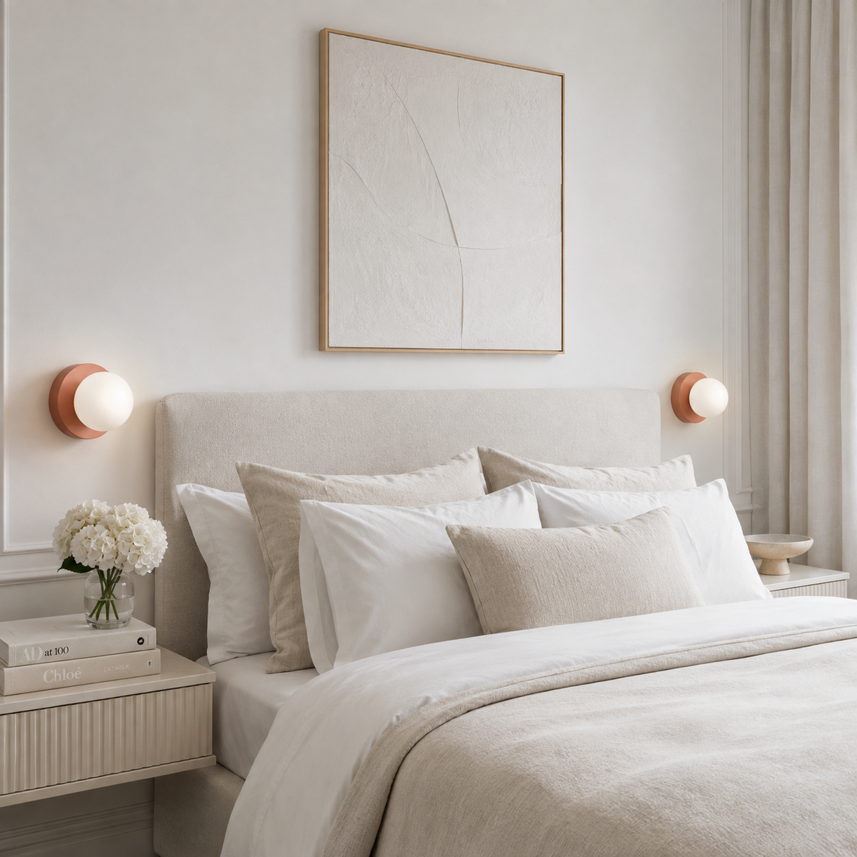Severské minimalistické LED nástěnné svítidlo - kulatý tvar s designem skleněné koule