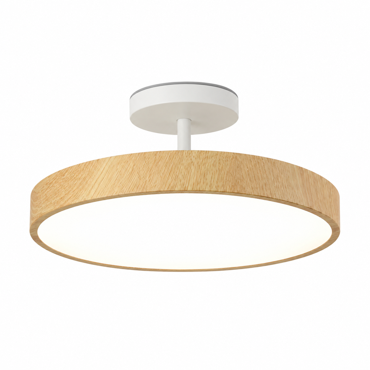 مصباح سقفي خشبي - إطار ذهبي وتصميم LED بإضاءة محيطية