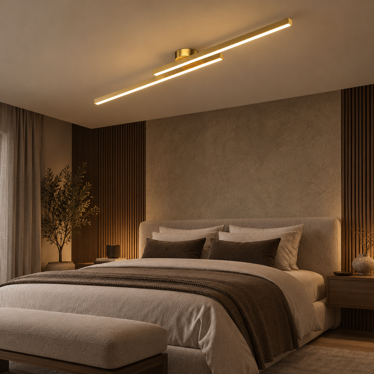 Lámpara de techo Longstrip - Diseño LED moderno con iluminación ambiental cálida