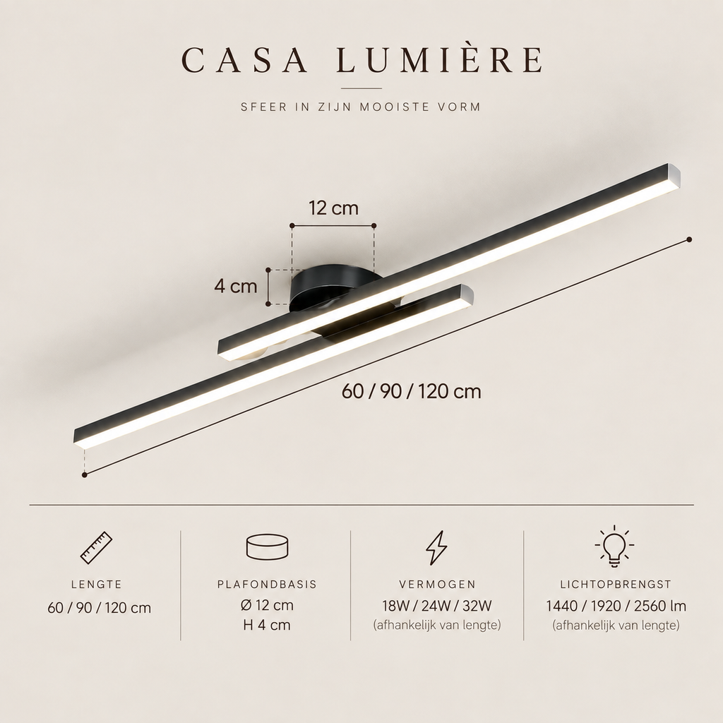 Lámpara de techo Longstrip - Diseño LED moderno con iluminación ambiental cálida