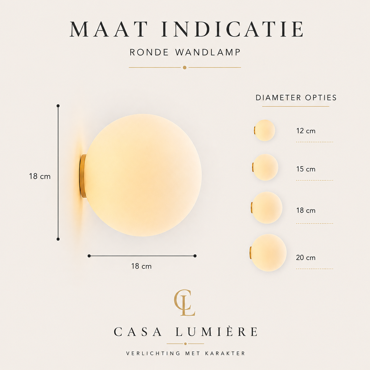 Ronde wandlamp van opaalglas - Zacht diffuus sfeerverlichting