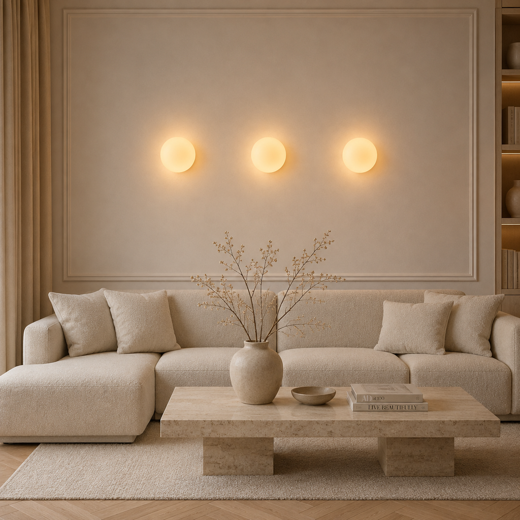 Ronde wandlamp van opaalglas - Zacht diffuus sfeerverlichting
