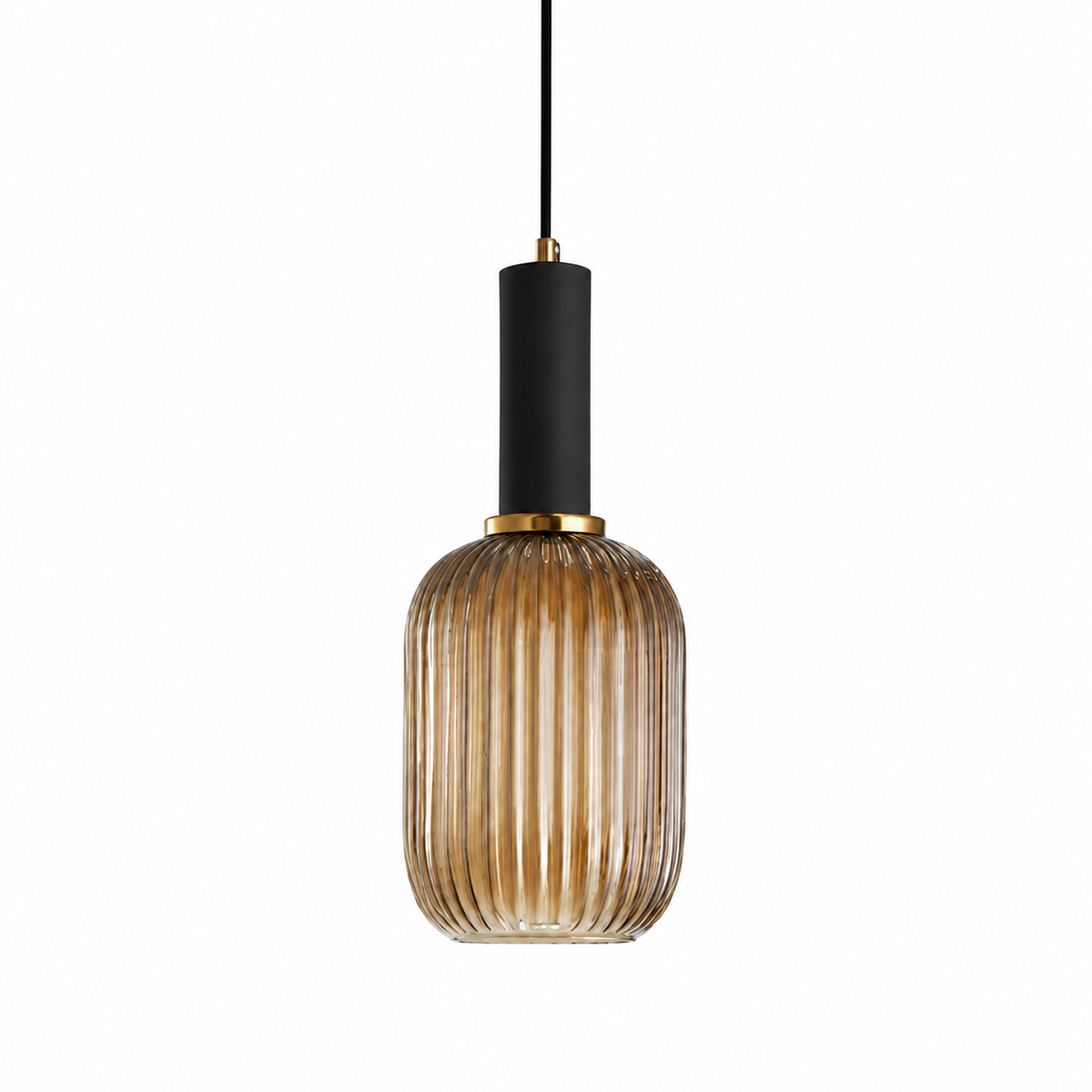 Lampă suspendată nordică retro din sticlă - Design din sticlă striată, iluminare ambientală