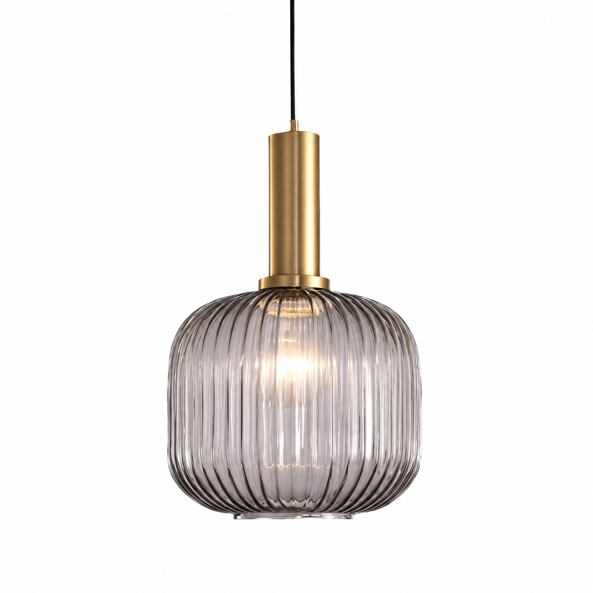 Lampă suspendată nordică retro din sticlă - Design din sticlă striată, iluminare ambientală