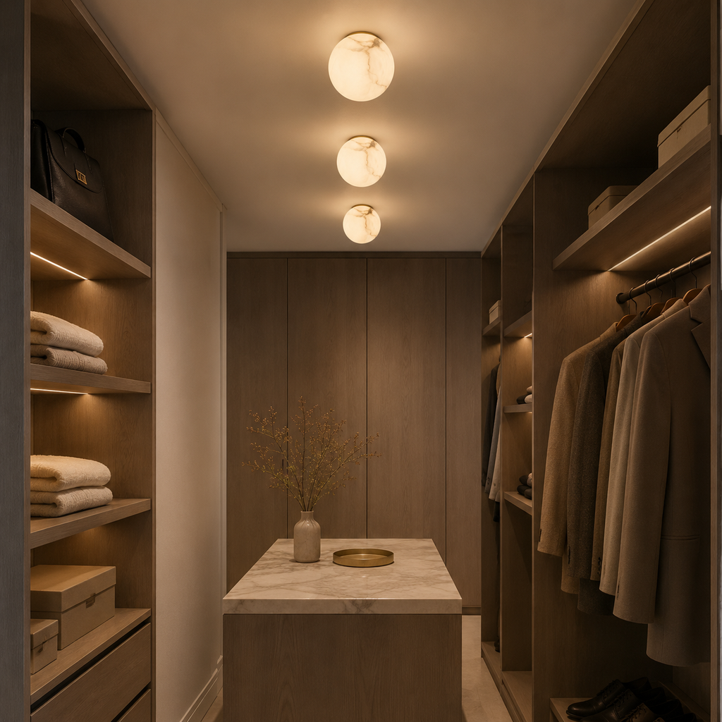 Plafonnier en albâtre - Lampe design et éclairage d’ambiance doux