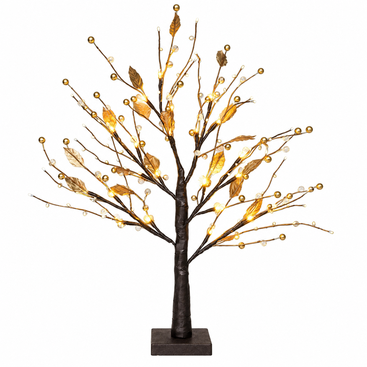 Verlichte winterboom met warm ledlicht - decoratieve sfeerverlichting
