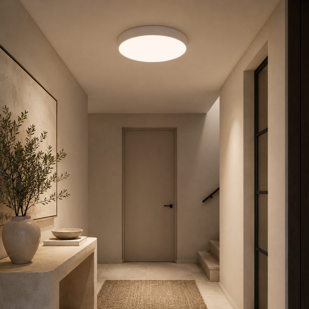 Minimalistické severské stropní LED svítidlo - moderní designové náladové osvětlení interiéru
