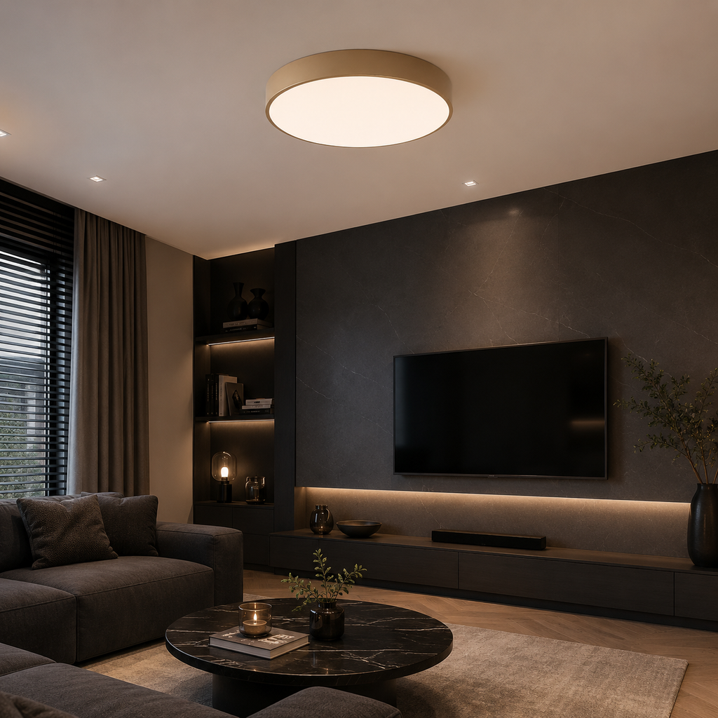 Minimalistické severské stropní LED svítidlo - moderní designové náladové osvětlení interiéru