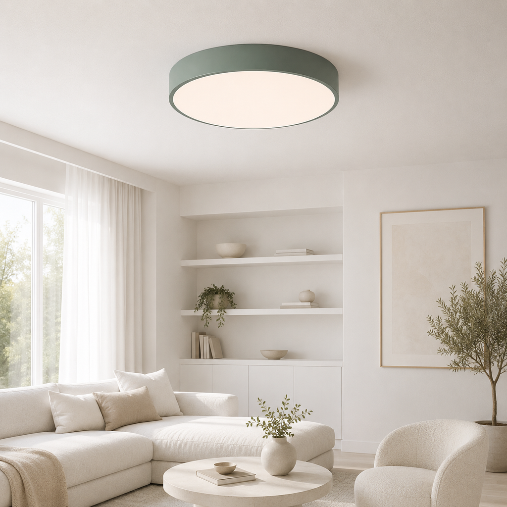 Minimalistické severské stropní LED svítidlo - moderní designové náladové osvětlení interiéru