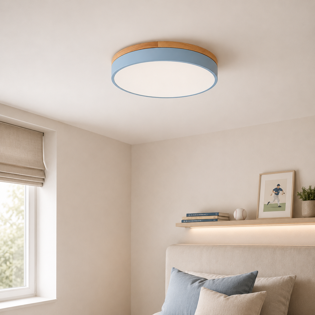 Nordycka minimalistyczna lampa sufitowa LED - okrągła lampa montowana bezpośrednio do sufitu z akrylowym kloszem