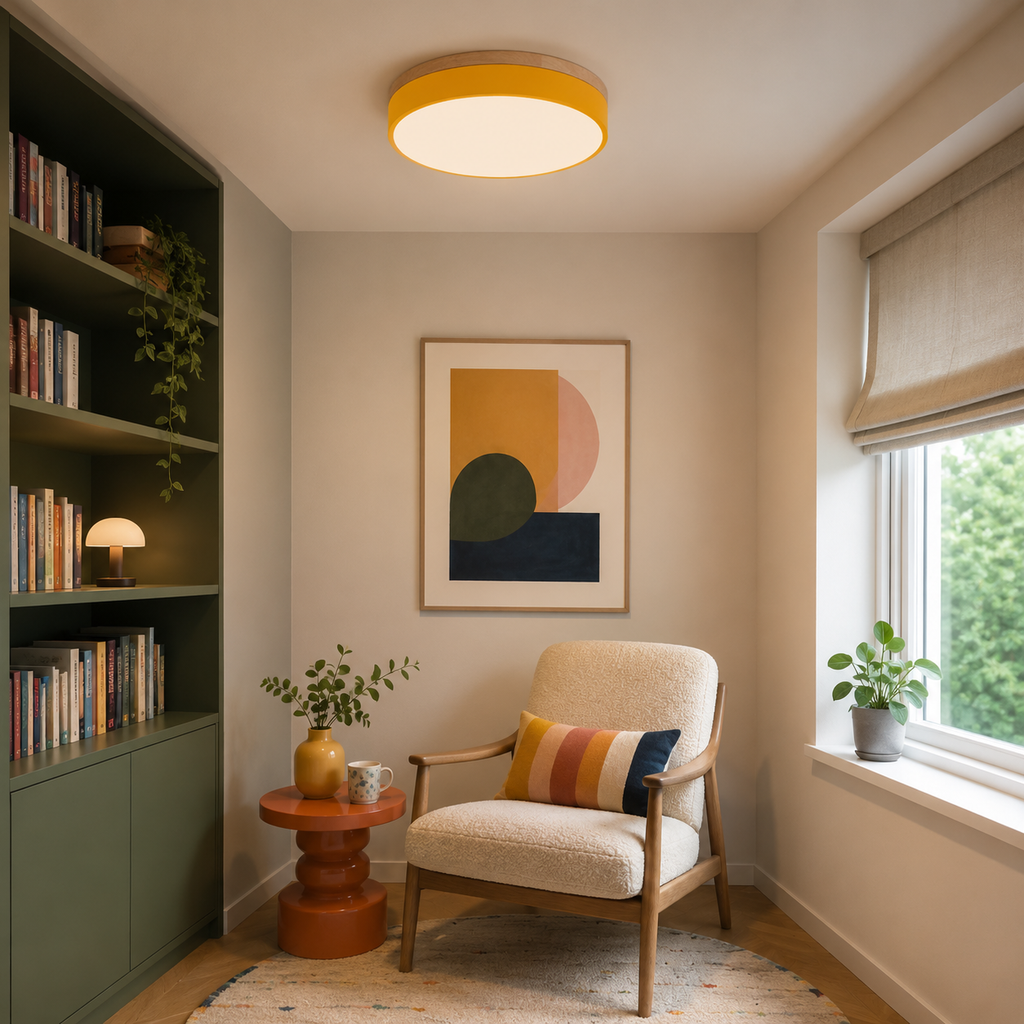 Nordycka minimalistyczna lampa sufitowa LED - okrągła lampa montowana bezpośrednio do sufitu z akrylowym kloszem