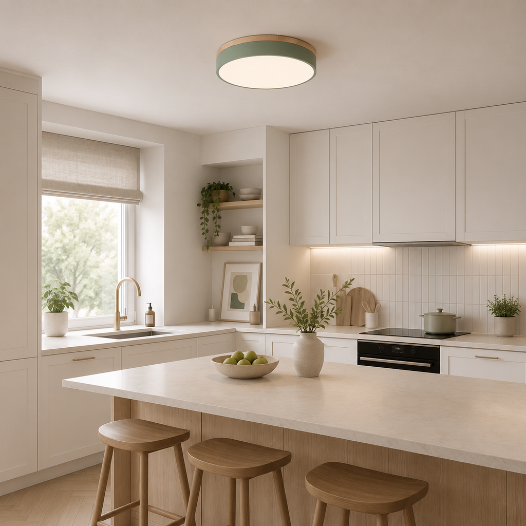 Nordycka minimalistyczna lampa sufitowa LED - okrągła lampa montowana bezpośrednio do sufitu z akrylowym kloszem