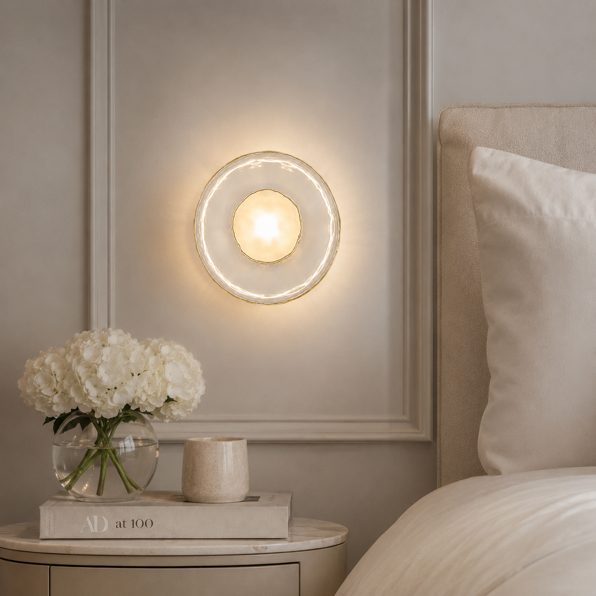 Nordycka szklana lampa ścienna – okrągły design i nastrojowe oświetlenie