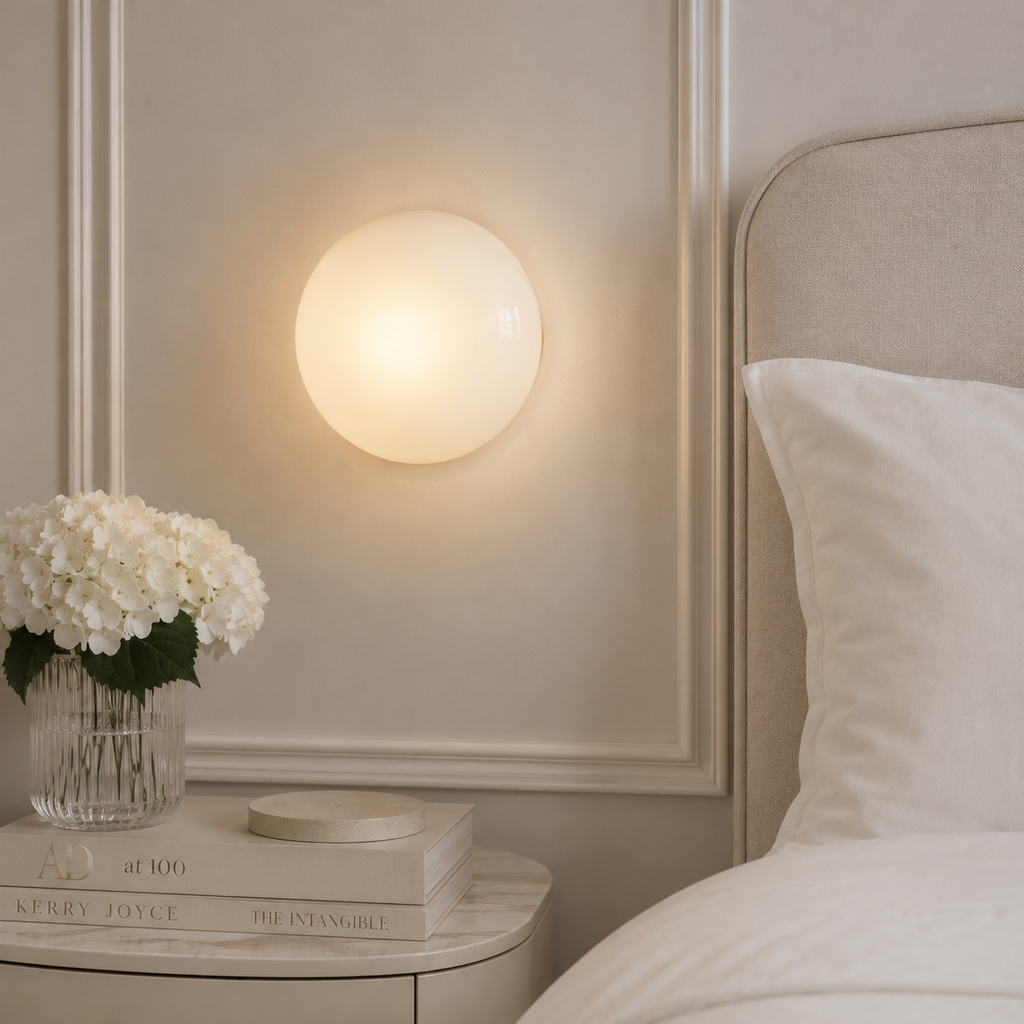 Nordycka szklana lampa ścienna – okrągły design i nastrojowe oświetlenie