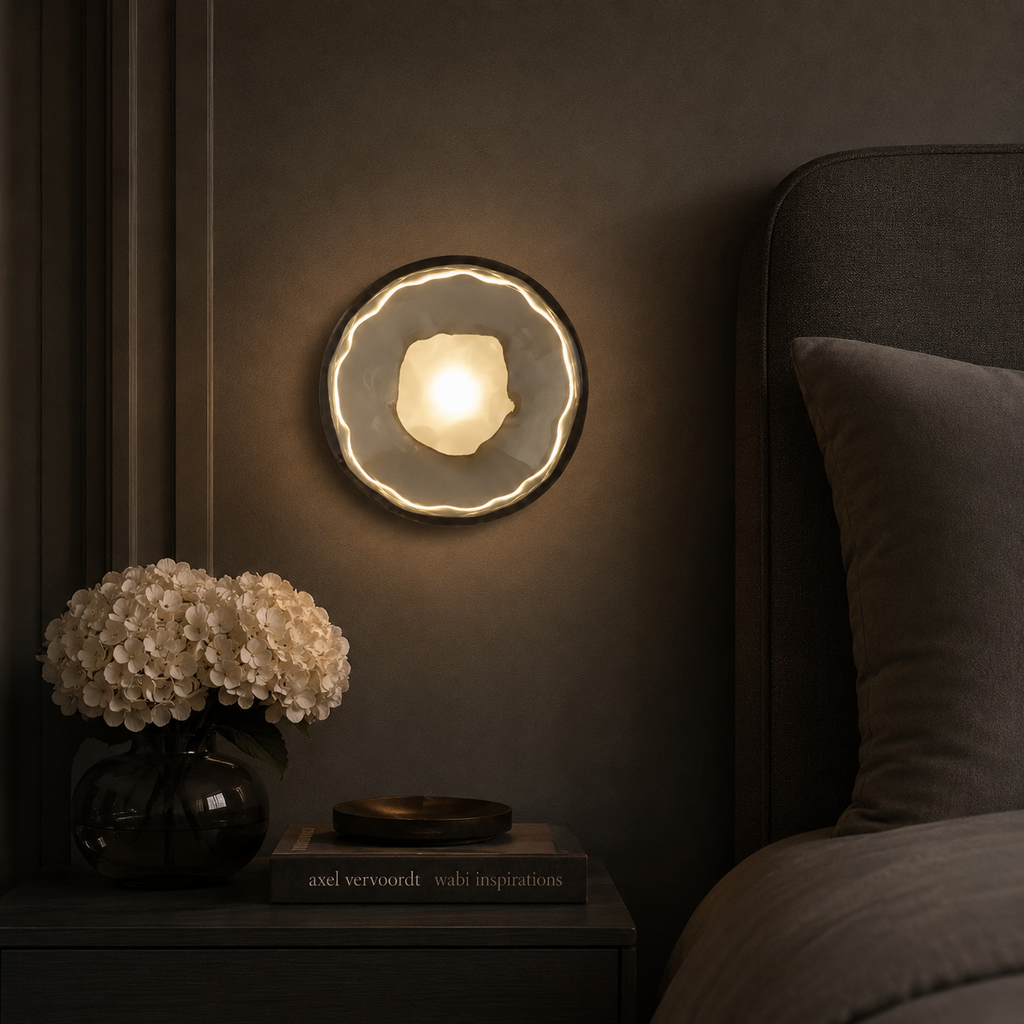 Nordycka szklana lampa ścienna – okrągły design i nastrojowe oświetlenie