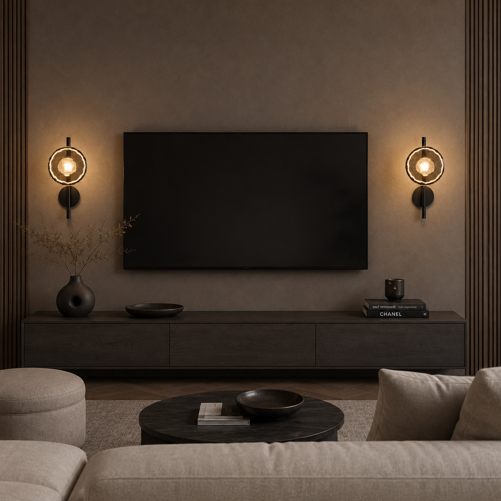 Nordycka szklana lampa ścienna – okrągły design i nastrojowe oświetlenie