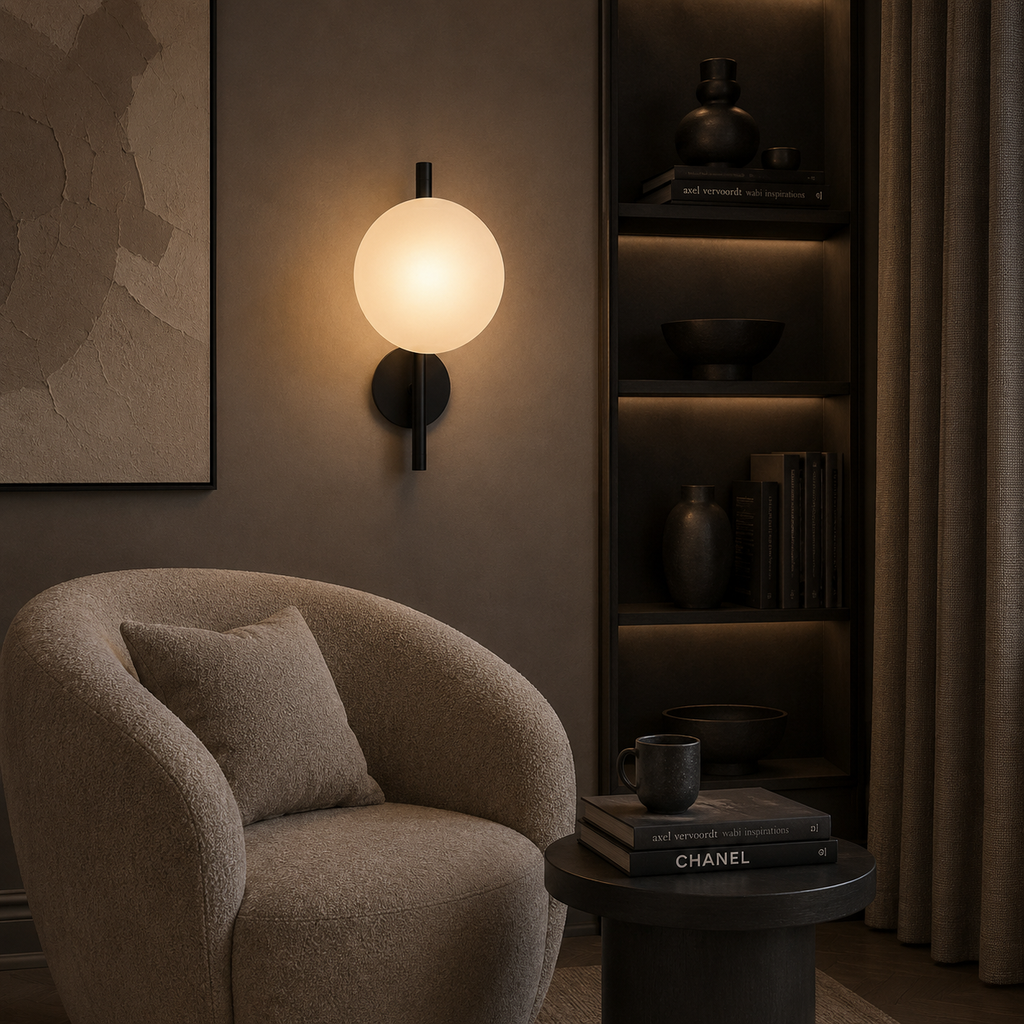 Nordycka szklana lampa ścienna – okrągły design i nastrojowe oświetlenie