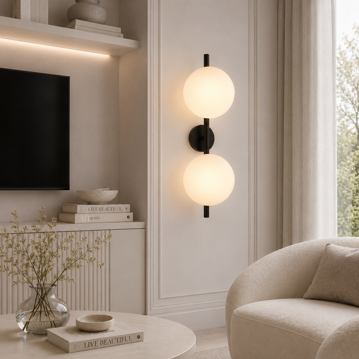 Nordycka szklana lampa ścienna – okrągły design i nastrojowe oświetlenie